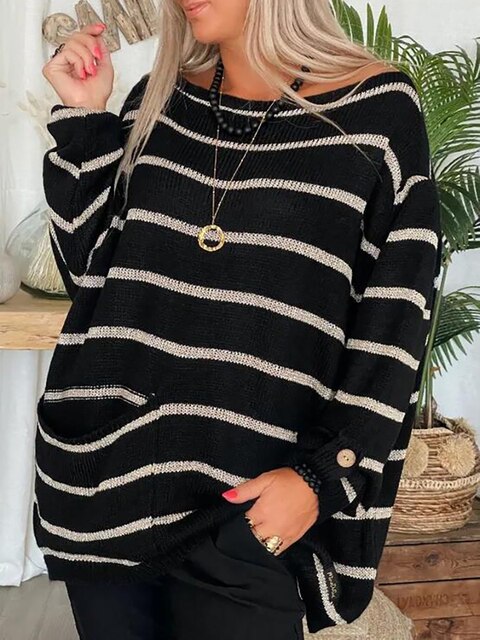 Leonie's™ Schicker Gestreifter Pullover